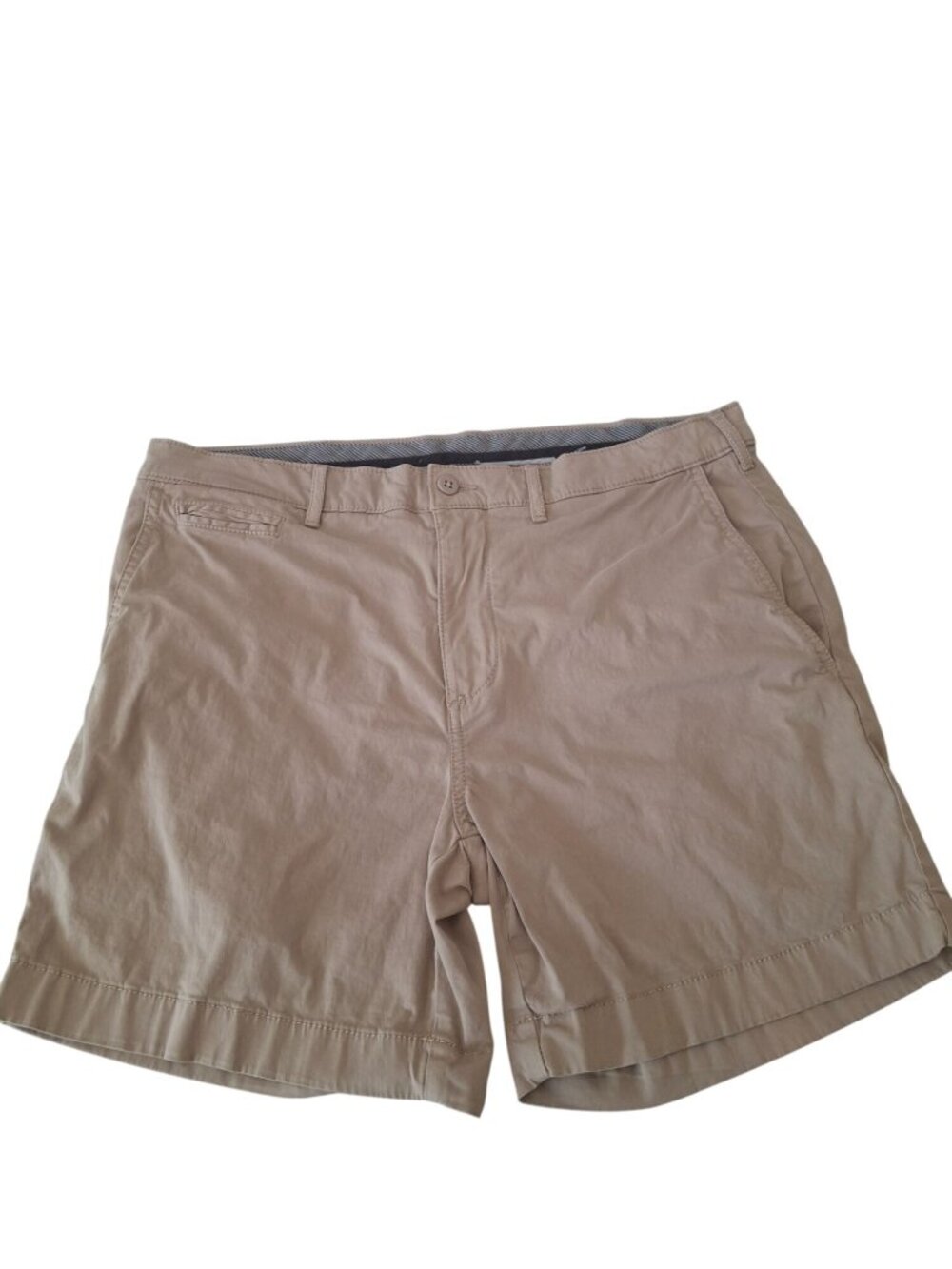 Cremieux Shorts Mens 33 Khaki Stretch Sateen Chino Preppy Coastal Classic